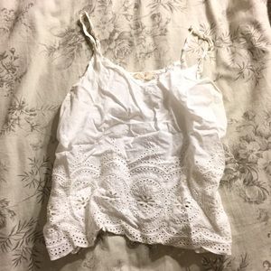 White Eyelet Top